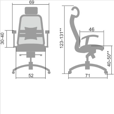 Кресло компьютерное Samurai S-3.04, серый в Пскове - изображение 4