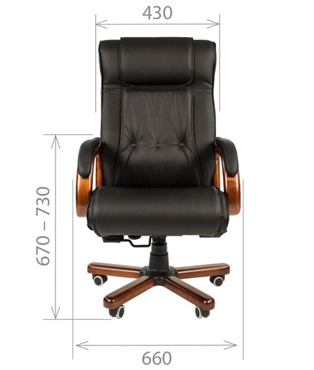 Кресло CHAIRMAN 653 кожа черная в Пскове - изображение 1