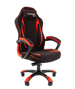 Кресло игровое CHAIRMAN GAME 28 Полиэстер комбинированная ткань красный/черный в Пскове