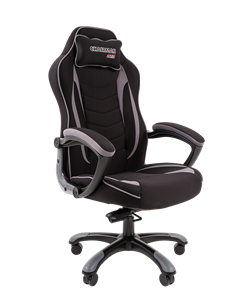 Кресло игровое CHAIRMAN GAME 28 Полиэстер комбинированная ткань серый/черный в Пскове
