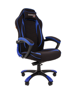 Кресло игровое CHAIRMAN GAME 28 Полиэстер комбинированная ткань синий/черный в Пскове