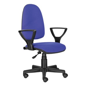 Кресло компьютерное Brabix Prestige Ergo MG-311 (регулируемая эргономичная спинка, ткань, черно-синее) 531876 в Пскове