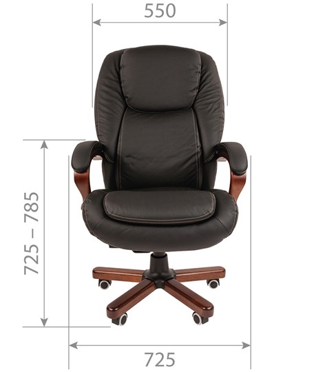 Кресло CHAIRMAN 408 кожа черная в Пскове - изображение 1