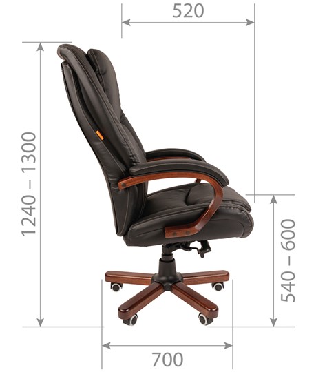Кресло CHAIRMAN 408 кожа черная в Пскове - изображение 2