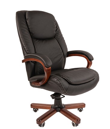 Кресло CHAIRMAN 408 кожа черная в Пскове - изображение