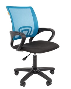 Кресло компьютерное CHAIRMAN 696 black LT, голубое в Пскове