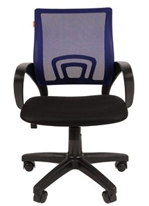 Офисное кресло CHAIRMAN 696 black Сетчатый акрил DW61 синий в Пскове - предосмотр 1