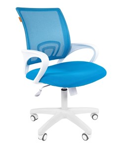Кресло компьютерное CHAIRMAN 696 white, tw12-tw04 голубой в Пскове