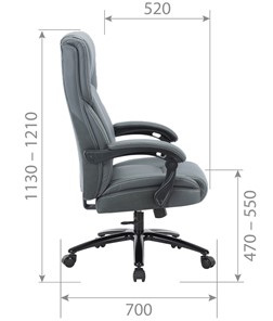 Офисное кресло CHAIRMAN CH415 эко кожа серая в Пскове - предосмотр 4