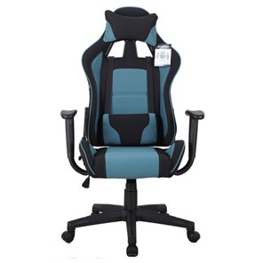 Кресло офисное Brabix GT Racer GM-100 (две подушки, ткань, черное/голубое) 531818 в Пскове