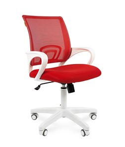 Компьютерное кресло CHAIRMAN 696 white, ткань, цвет красный в Пскове