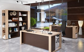 Кабинет руководителя ALTO с высоким шкафом для одежды, низким для документов и журнальным столиком в Пскове - предосмотр 3