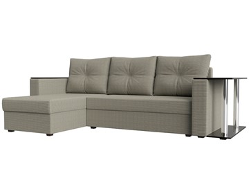 Угловой диван с оттоманкой Атланта Лайт, Корфу 02 (рогожка) в Пскове