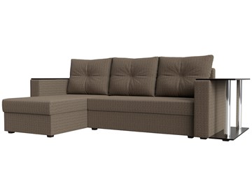 Угловой диван с оттоманкой Атланта Лайт, Корфу 03 (рогожка) в Пскове