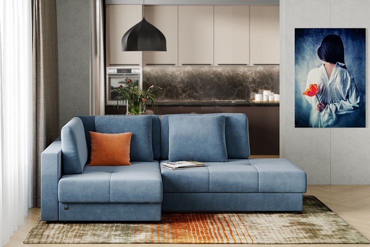 Угловой диван Манхэттен 1пф-2т, Оникс 17 в Пскове - изображение 1