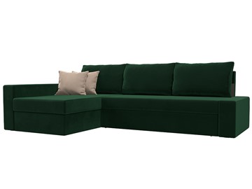 Угловой диван для гостиной Версаль, Зеленый/Бежевый (велюр) в Пскове