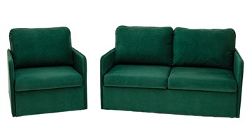 Комплект мебели Амира зеленый диван + кресло в Пскове