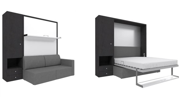 Диван Кровать-трансформер Smart (ШЛ+КД 1400), шкаф левый, правый подлокотник в Пскове - изображение