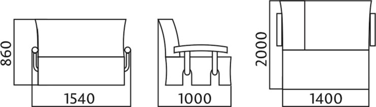 Прямой диван Аккордеон с боковинами, спальное место 1400 в Пскове - изображение 4