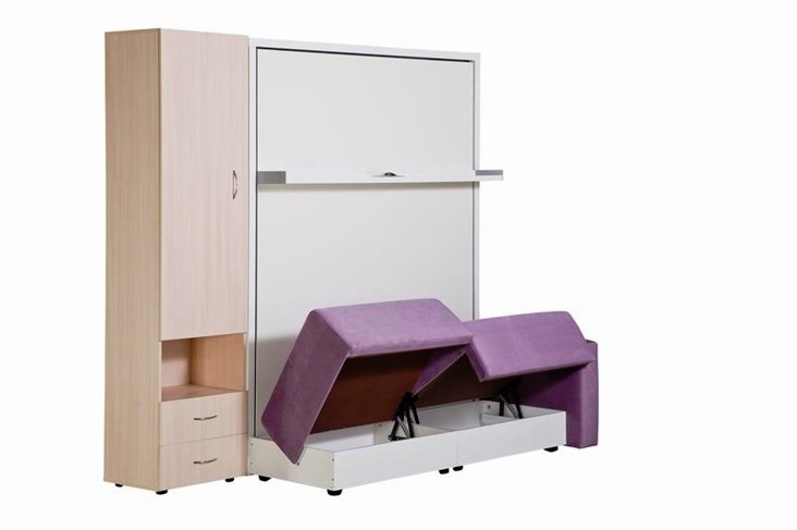 Диван Кровать-трансформер Smart (ШЛ+КД 1400+ШП), 2 шкафа, без подлокотников в Пскове - изображение 4