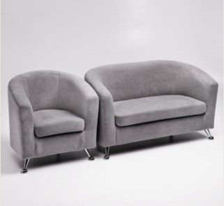 Комплект мебели Брамс  цвет серый диван 2Д + кресло в Пскове