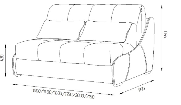 Прямой диван Токио 165 (ППУ) в Пскове - изображение 2