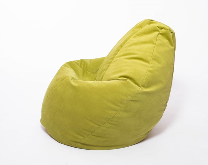 Кресло-мешок Груша малое, велюр однотон, травянное в Пскове - изображение 2