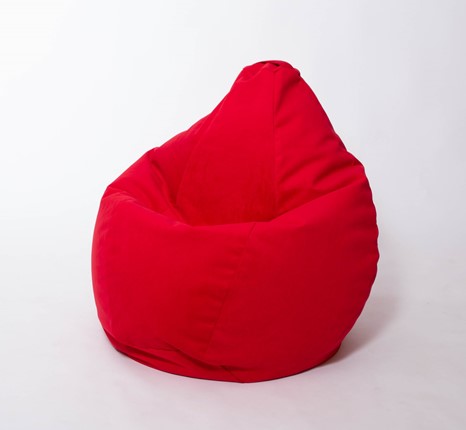 Кресло-мешок Груша большое, велюр однотон, красное в Пскове - изображение
