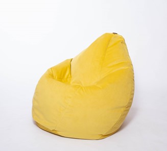 Кресло-мешок Груша большое, велюр однотон, лимонное в Пскове