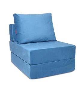 Бескаркасное кресло Окта, велюр синий в Пскове