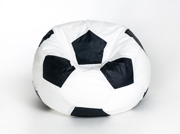 Кресло-мешок Мяч малый, бело-черный в Пскове - изображение