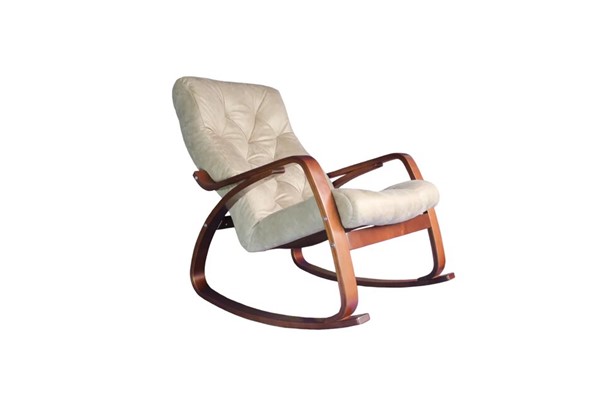 Кресло-качалка Гранд, замша крем в Пскове - изображение