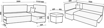 Кухонный угловой диван Нео КМ 3 с механизмом 2000*1110 в Пскове - предосмотр 20