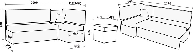 Кухонный угловой диван Нео КМ 3 с механизмом 2000*1110 в Пскове - изображение 20