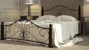 Спальная кровать Фортуна 1, 1200, черный/шоколад в Пскове