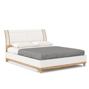 Двуспальная кровать Бари 1600 с подъёмным механизмом Дуб Золотой/Белый ЛД 698.220 в Пскове