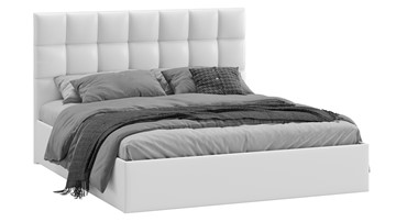 Кровать 2-спальная Эмбер тип 1 (Экокожа белая) в Пскове