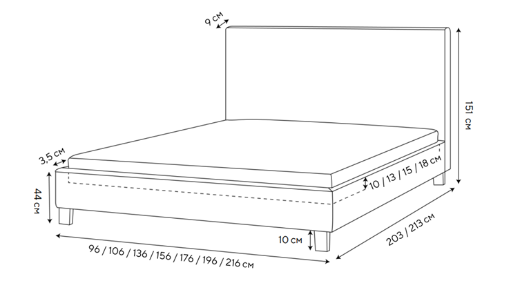 Двуспальная кровать Rhomby 160х200, Рогожка (Тетра Бежевый) в Пскове - изображение 1