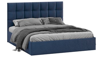 Двуспальная кровать с подъемным механизмом Эмбер (Микровелюр Wellmart Blue) в Пскове