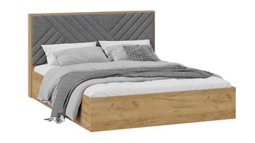 Спальная кровать с подъемным механизмом Хилтон Тип 1 без заглушины (Дуб Крафт золотойВелюр Серый) в Пскове