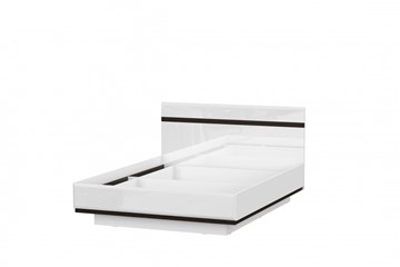 Кровать в спальню Соло универсальная 1,6х2,0, белый/белый глянец/венге в Пскове