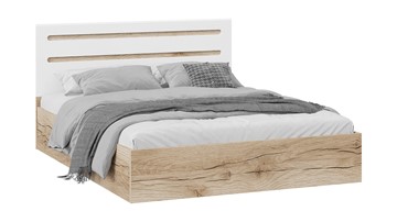 Кровать 2-спальная с подъемным механизмом Фьюжн ТД-260.01.04 (Дуб Делано, Белый глянец) в Пскове
