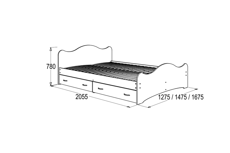 Кровать односпальная 6 с ящиками, 90х200 Млечный дуб с основанием в Пскове - изображение 1