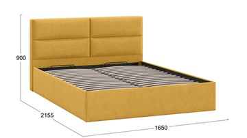 Кровать с механизмом двуспальная Глосс Тип 1 (Микровелюр Wellmart Yellow) в Пскове - предосмотр 1