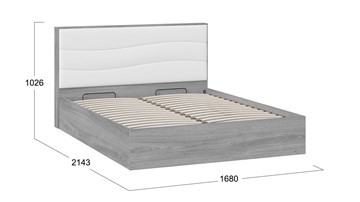 Кровать с механизмом двуспальная Миранда тип 1 (Дуб Гамильтон/Белый глянец) в Пскове - предосмотр 1