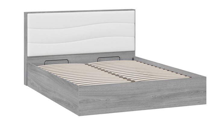 Кровать с механизмом двуспальная Миранда тип 1 (Дуб Гамильтон/Белый глянец) в Пскове - изображение 2