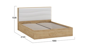 Двуспальная кровать с механизмом Миранда тип 1 (Дуб крафт золотой/Белый глянец) в Пскове - предосмотр 1