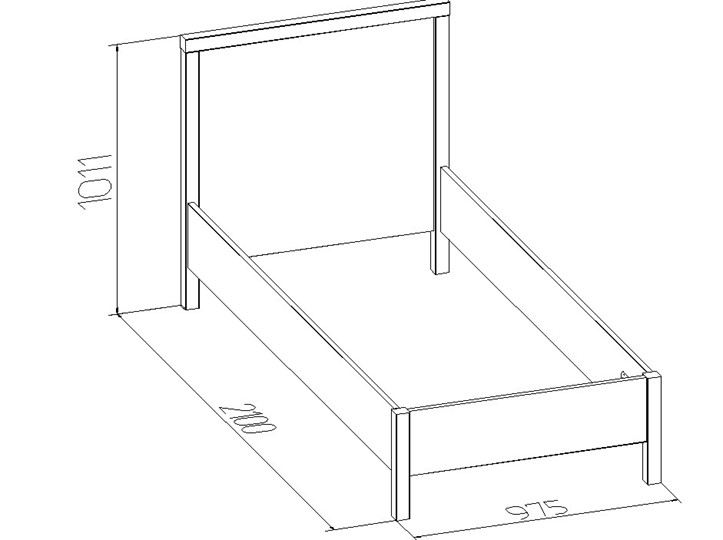 Кровать односпальная Bauhaus 5 + 5.1 Основание с гибкими ламелями 900, Дерево, Дуб Сонома в Пскове - изображение 2