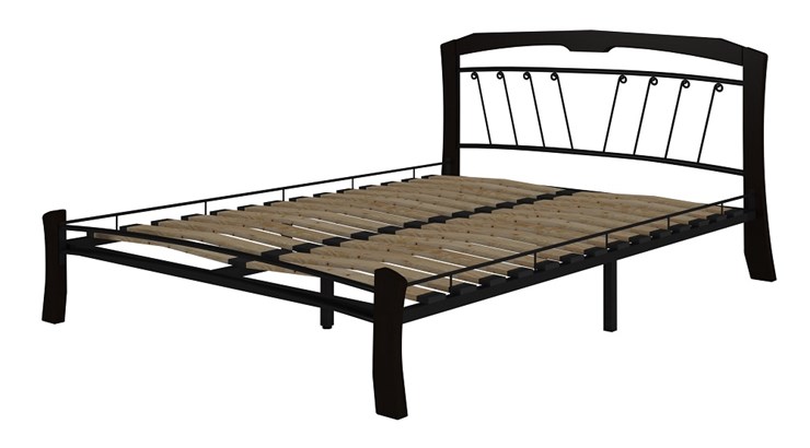Кровать двуспальная Муза 4 Лайт, 1600, черный/шоколад в Пскове - изображение 1