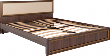 Спальная кровать Беатрис М10 с мягким изголовьем (Орех Гепланкт) в Пскове